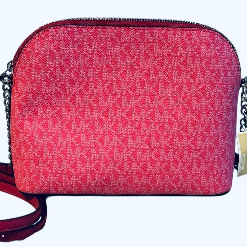 Michael Kors Jet Set Travel Medium Color-Block Signature Logo Dome Crossbody - Picture 5 of 10